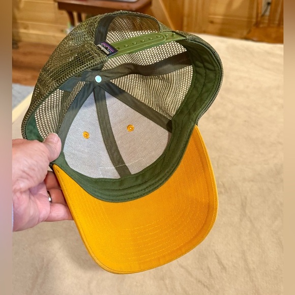 Patagonia Mustard and Olive Trucker Hat- One size - Picture 3 of 7